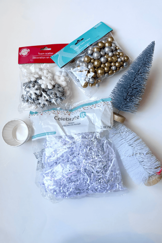 Christmas sensory bin supplies