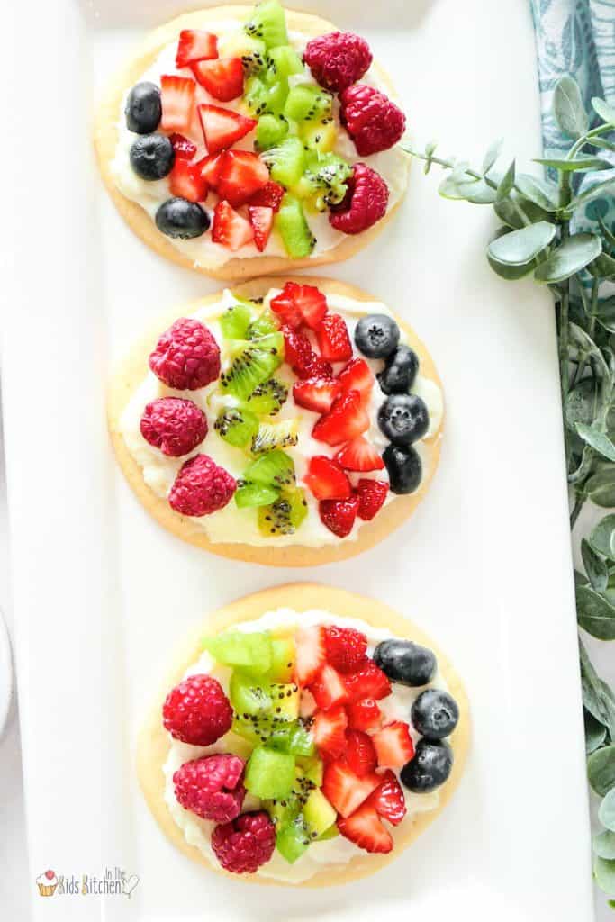 easter egg fruit pizzas
